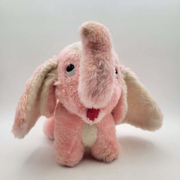 Dakin Pink Elephant Plush Vintage 1977 Rattle Chime Baby Stuffed Toy Floppy Ears - Picture 2 of 11